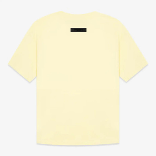 FOG FEAR OF GOD 22 ESSENTIALS double line single row flocking loose T-shirt cream yellow