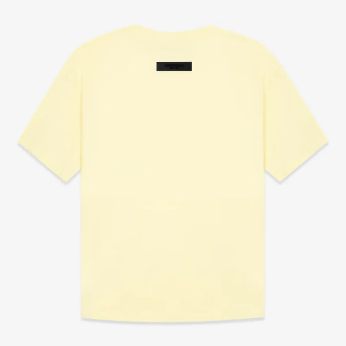 FOG FEAR OF GOD 22 ESSENTIALS double line single row flocking loose T-shirt cream yellow