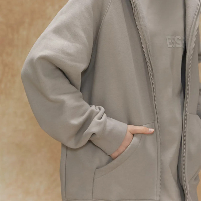 FOG FEAR OF GOD 22 double-line cardigan jacket ESSENTIALS casual loose hooded sweatshirt