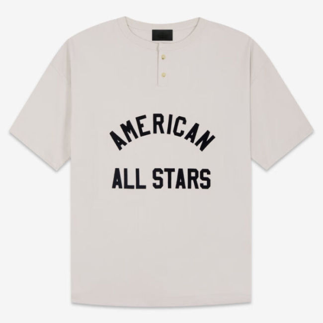 FOG FEAR OF GOD Season 7 main line letter printed loose T-shirt wheat color