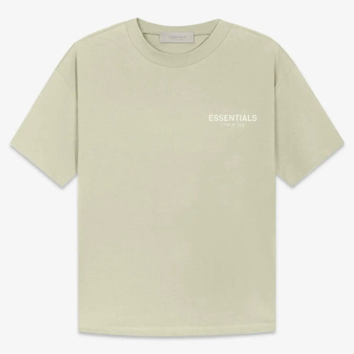 FOG FEAR OF GOD 22 ESSENTIALS double line single row flocking loose T-shirt Avocado
