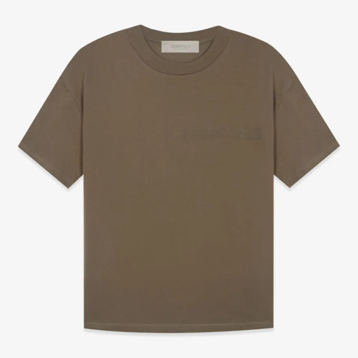 FOG FEAR OF GOD 22 ESSENTIALS double line single row flocking loose T-shirt brown black