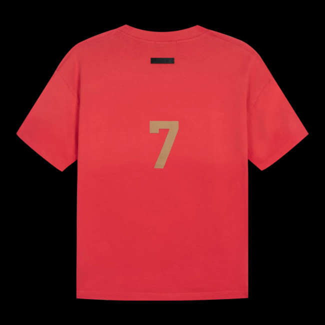 FOG FEAR OF GOD Season 7 Main Line 7 Words Loose Heavy T-shirt Retro Red
