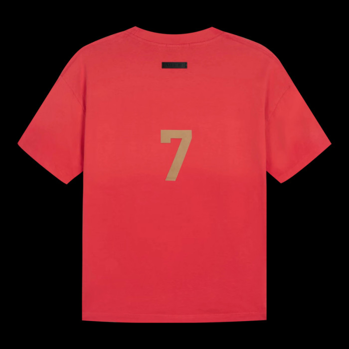 FOG FEAR OF GOD Season 7 Main Line 7 Words Loose Heavy T-shirt Retro Red