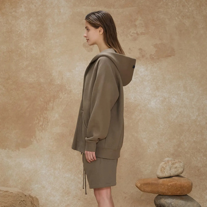 FOG FEAR OF GOD 22 double-line cardigan jacket ESSENTIALS casual loose hooded sweatshirt