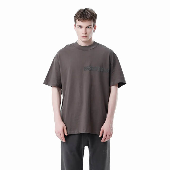 FOG FEAR OF GOD 23 ESSENTIALS double line single row printed T-shirt light black
