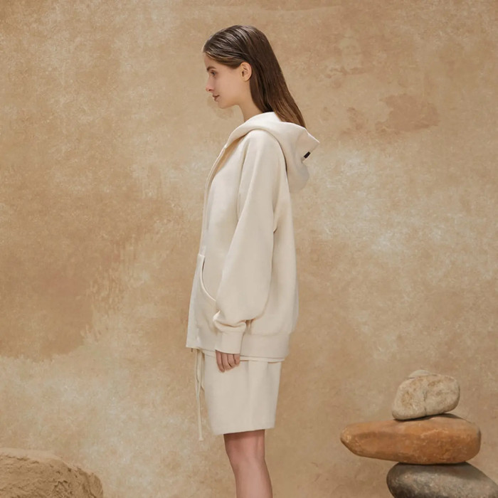 FOG FEAR OF GOD 22 double-line cardigan jacket ESSENTIALS casual loose hooded sweatshirt