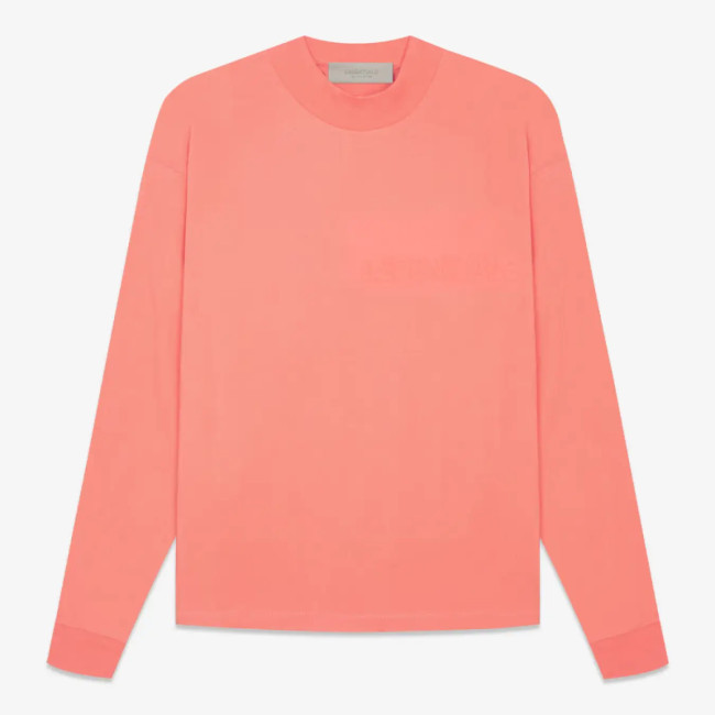 FOG FEAR OF GOD Essentials casual bottoming shirt 22 renewal long sleeves Coral red