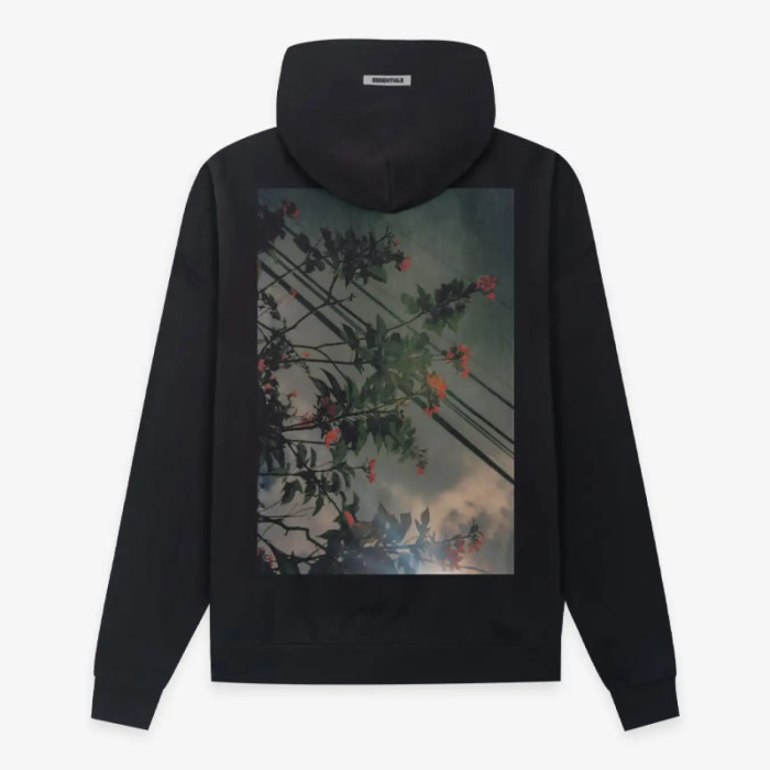 FOG FEAR OF GOD double line floral hoodie ESSENTIALS casual loose retro sweatshirt
