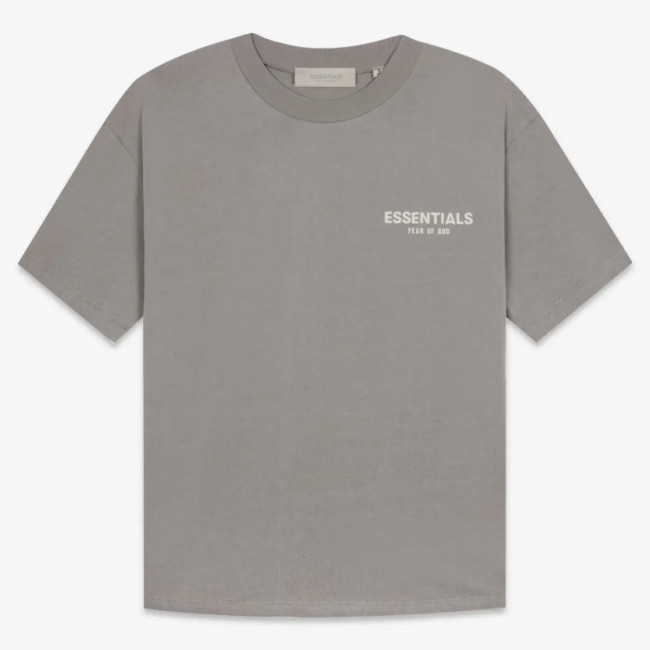 FOG FEAR OF GOD 22 ESSENTIALS double line single row flocking loose T-shirt Desert gray