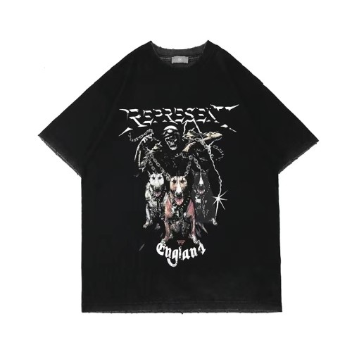 REPRESENT DOG PRINT TEE BLACK