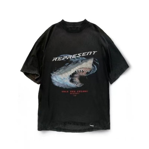 REPRESENT SHARK PRINT TEE BLACK