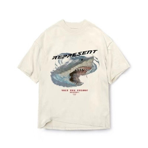 REPRESENT SHARK PRINT TEE WHITE