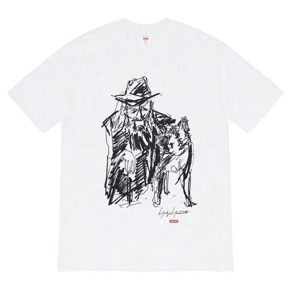 Supreme x Yohji Yamamoto sketch Tee white