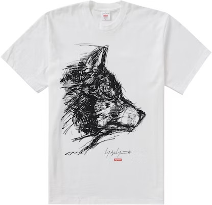 Supreme Yohji Yamamoto Scribble Wolf Tee White