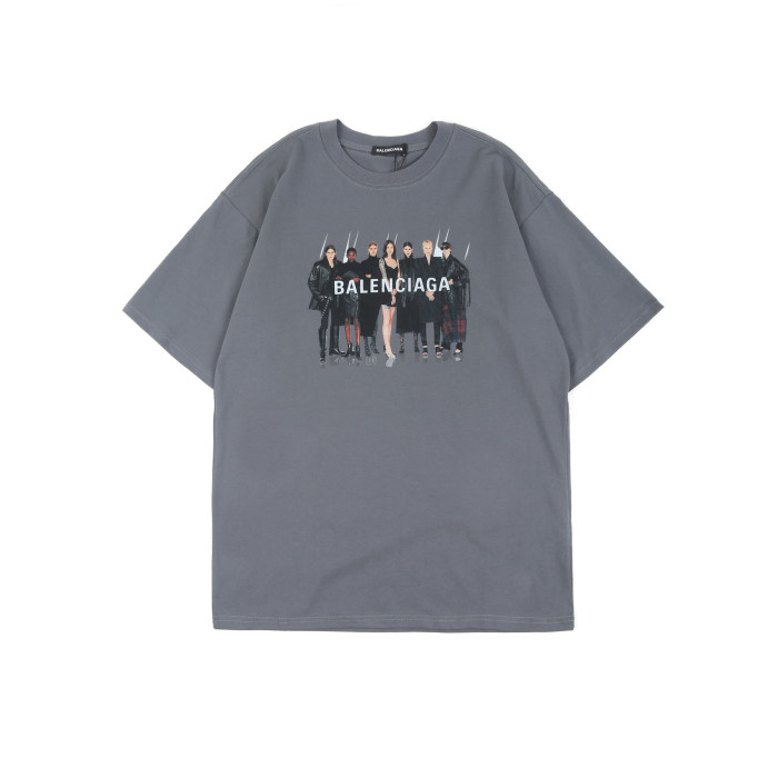 Balenciga logo tee LX009 grey