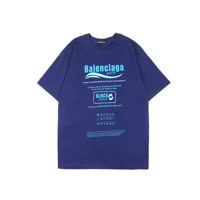 Balenciga logo tee LX010 blue