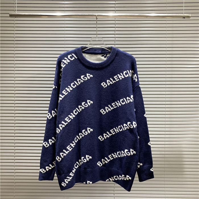 Balenciga logo tee cpss803 deep blue white