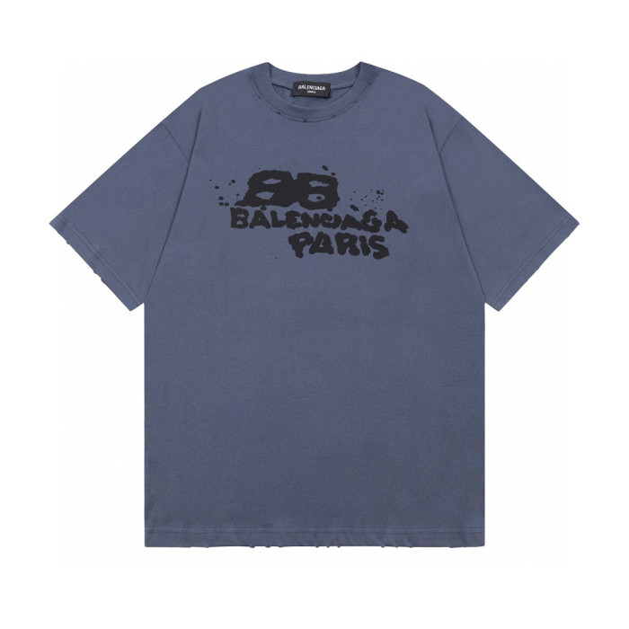 Balenciga logo tee LX2331 greyish blue