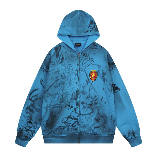 Balenciga jointly  MUFC logo hoodie BL238079 blue