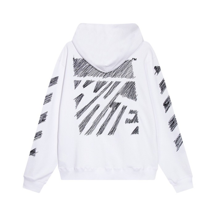 OFF WHITE ZEBRA CROSSING HOODIE WHITE