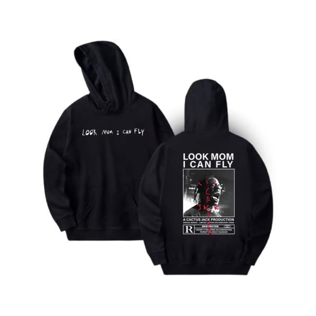 Look Mom I can fly Back Print Hoodie