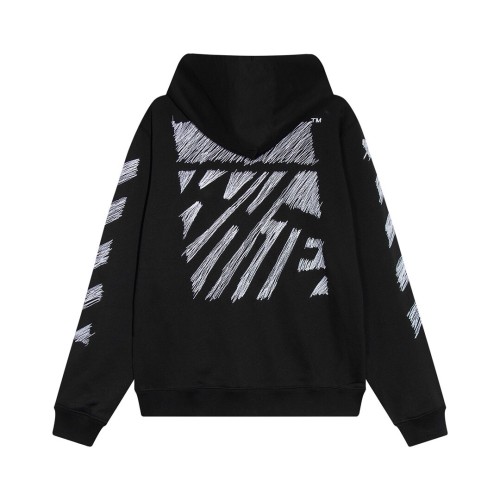 OFF WHITE ZEBRA CROSSING HOODIE BLACK