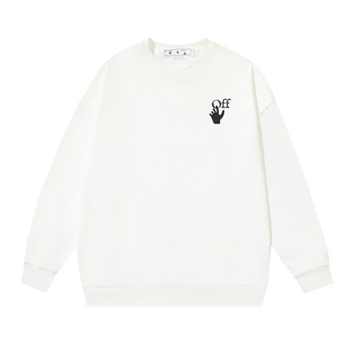 OFF WHITE BALL ARROW CREW NECK HOODIE WHITE