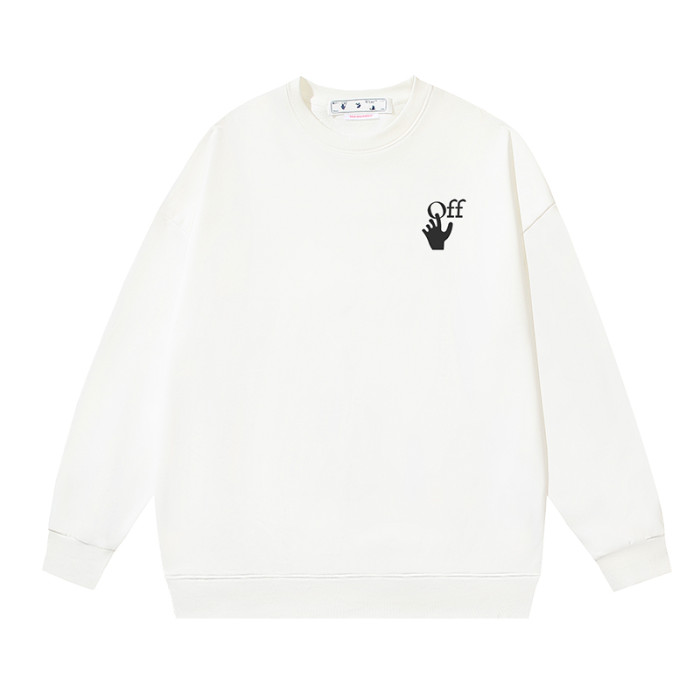 OFF WHITE BALL ARROW CREW NECK HOODIE WHITE