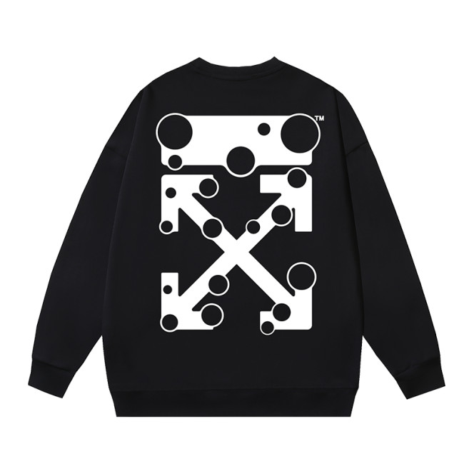 OFF WHITE BALL ARROW CREW NECK HOODIE BLACK