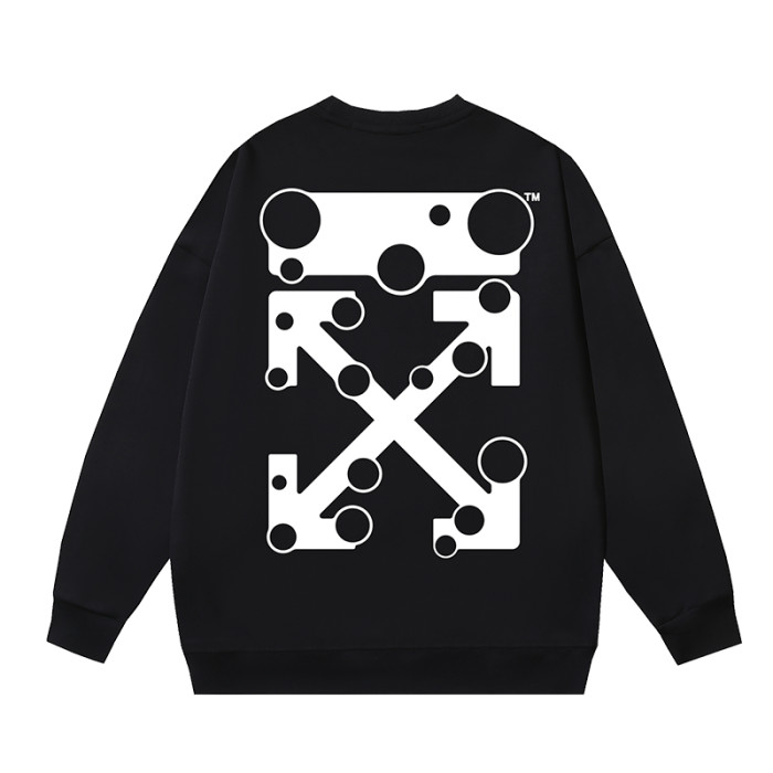 OFF WHITE BALL ARROW CREW NECK HOODIE BLACK