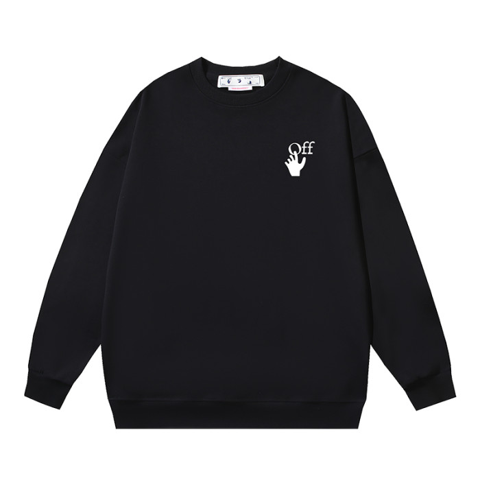 OFF WHITE BALL ARROW CREW NECK HOODIE BLACK