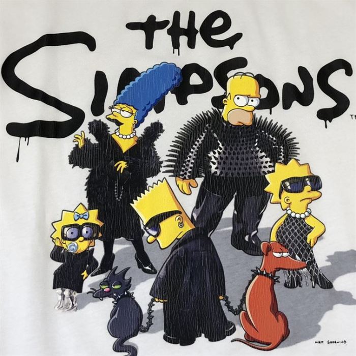 BALENCIAGA MEN’S THE SIMPSONS TM & © 20TH TELEVISION T-SHIRT OVERSIZED IN WHITE – BAS005