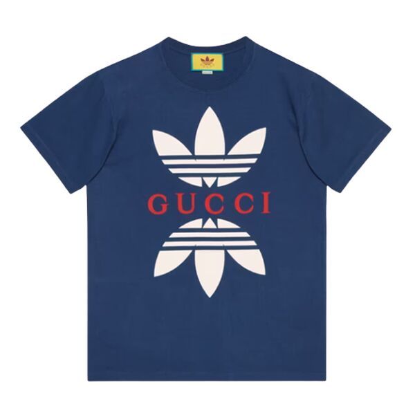 ADIDAS X GUCCI COTTON JERSEY T-SHIRT IN BLUE – GGS032