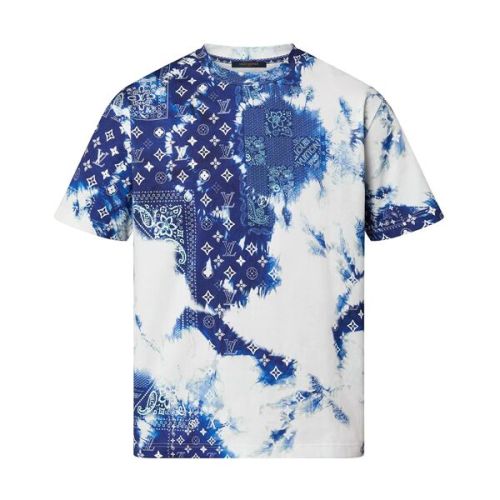 LOUIS VUITTON MONOGRAM BANDANA PRINTED T-SHIRT BLUE WHITE – LVTS045