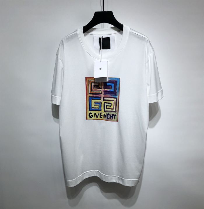 GIVENCHY SLIM FIT T-SHIRT IN JERSEY WITH 4G SUN PRINT IN WHITE – GTS006