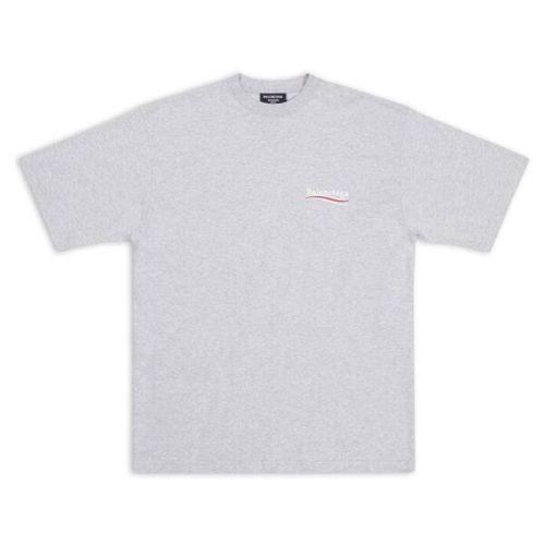 BALENCIAGA MEN’S POLITICAL CAMPAIGN T-SHIRT LARGE FIT IN GREY – BAS021