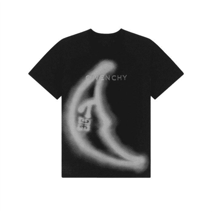 GIVENCHY 4G T-SHIRT WITH TAG EFFECT MOON PRINT IN BLACK – GTS011