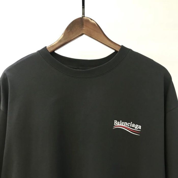 BALENCIAGA MEN’S POLITICAL CAMPAIGN T-SHIRT LARGE FIT IN GREY – BAS019