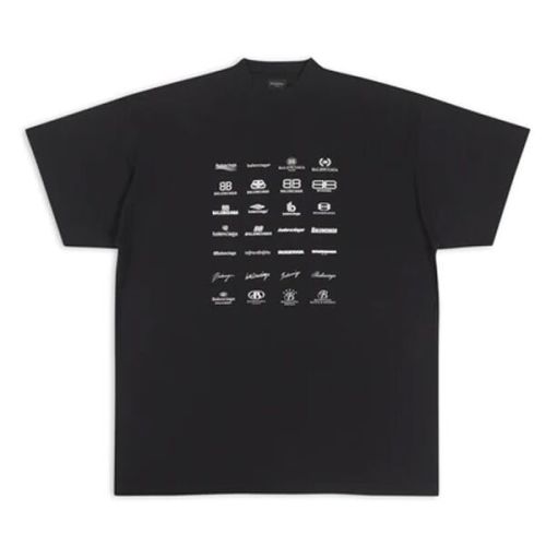 BALENCIAGA ARCHIVES LOGOS T-SHIRT OVERSIZED IN BLACK – BAS015