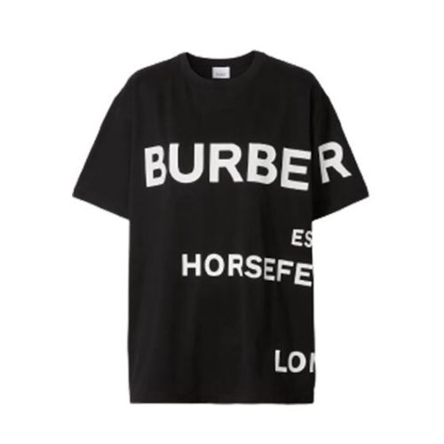 BURBERRY HORSEFERRY PRINT COTTON OVERSIZED T-SHIRT – BRS001