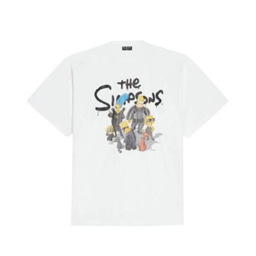 BALENCIAGA MEN’S THE SIMPSONS TM & © 20TH TELEVISION T-SHIRT OVERSIZED IN WHITE – BAS005