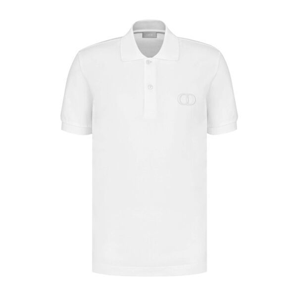 DIOR CD ICON POLO SHIRT WHITE COTTON PIQUÉ – DOT025