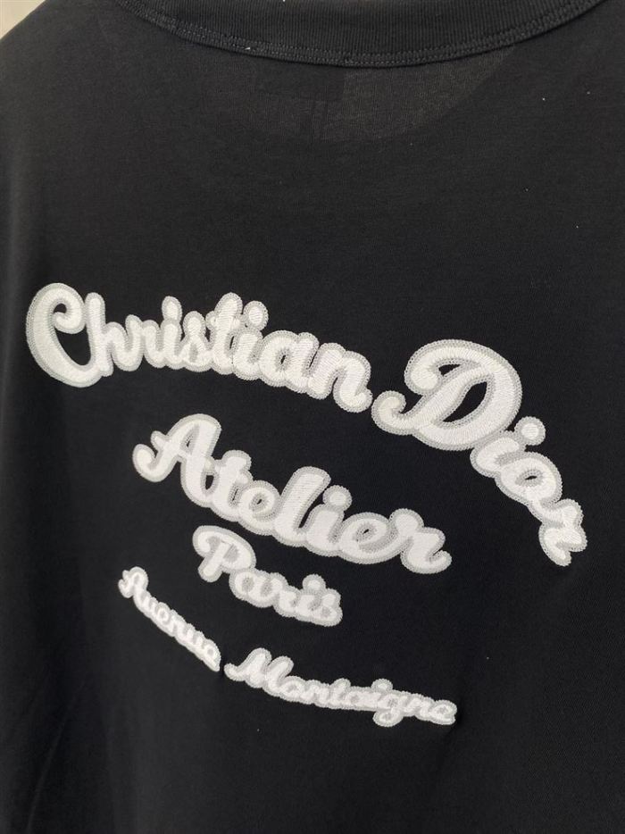 ‘CHRISTIAN DIOR ATELIER’ T-SHIRT RELAXED FIT BLACK COTTON JERSEY – DOT020