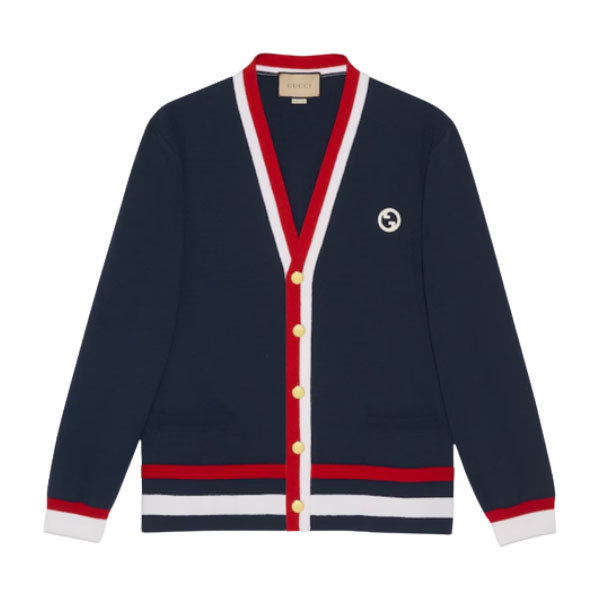 GUCCI KNIT WOOL CARDIGAN WITH PATCH – GCK033