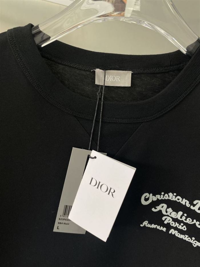 ‘CHRISTIAN DIOR ATELIER’ T-SHIRT RELAXED FIT BLACK COTTON JERSEY – DOT020