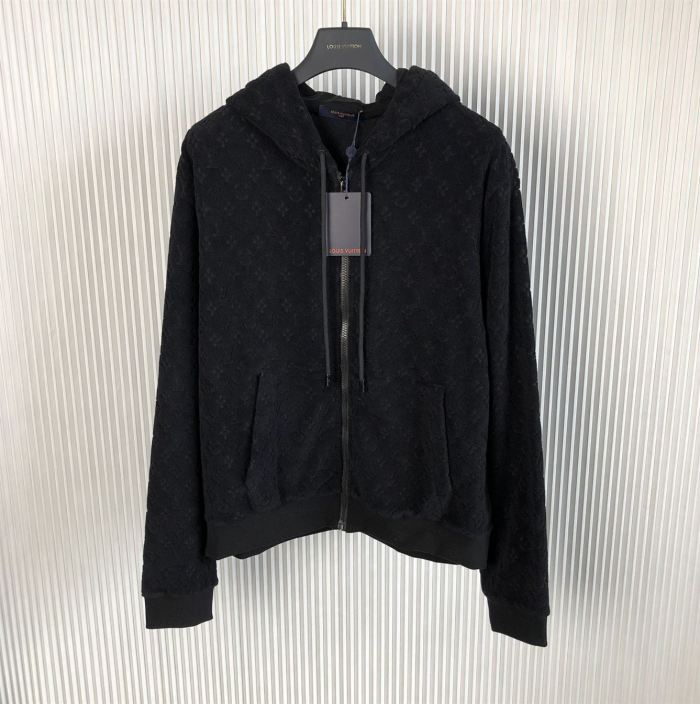 LOUIS VUITTON MONOGRAM FRENCH TERRY ZIP THROUGH HOODIE – LVH047