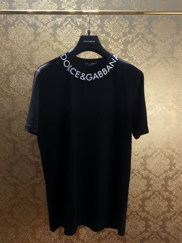 DOLCE & GABBANA ROUND-NECK T-SHIRT WITH DOLCE&GABBANA PRINT – DT005