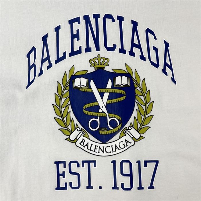BALENCIAGA COLLEGE T-SHIRT MEDIUM FIT IN WHITE – BAS009
