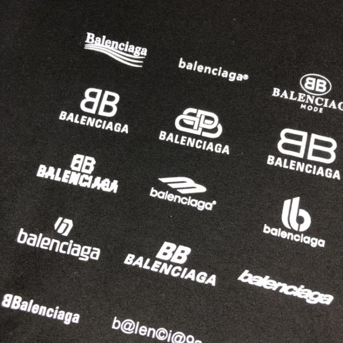 BALENCIAGA ARCHIVES LOGOS T-SHIRT OVERSIZED IN BLACK – BAS015